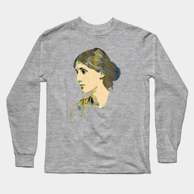 Virginia Woolf Long Sleeve T-Shirt by Slownessi